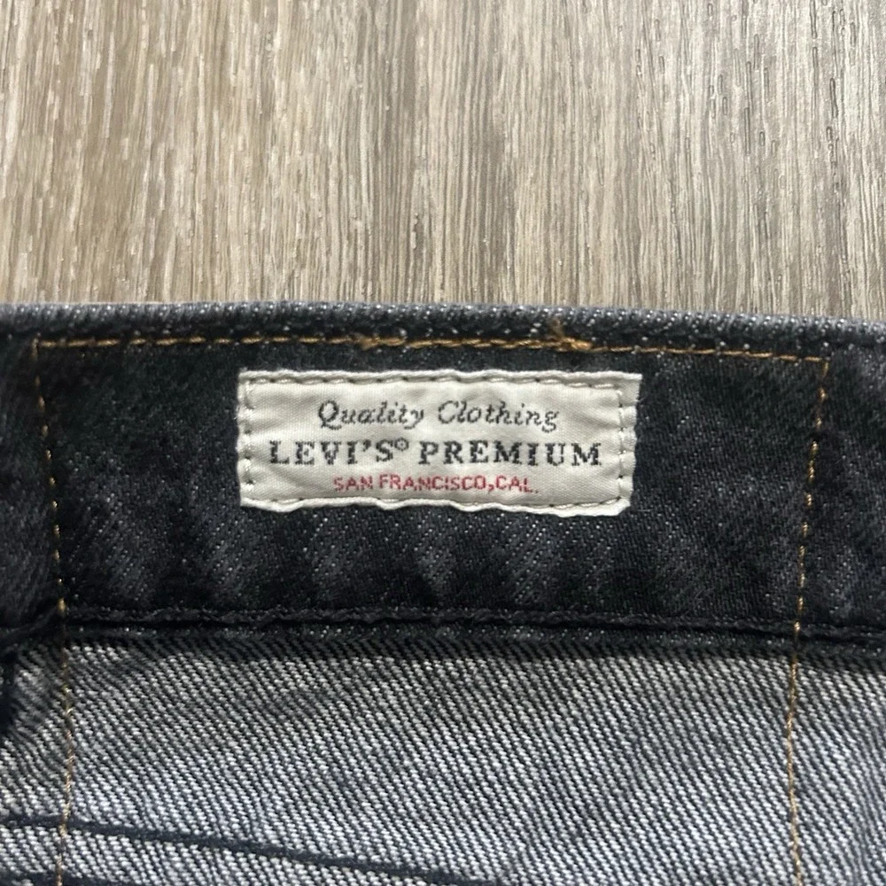 Levis Lo-Ball Stack Jeans Mens 36x34 Black‎ Denim Slim Tapered Leg Warp Stretch